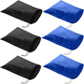 6 Pack Waterproof Nylon Shoe Bags Travel Bags for Men Women (Black+Blue, 15.1"(L) x12.2"(W))