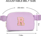 Gitus Initial Belt Bag Fanny Pack Crossbody Bag for Girls Birthday Gifts Age 8-10 Teen Girl Gifts Trend Stuff Personalized Letter Gifts for Daughter Sister (Lavender-R)