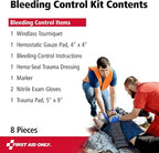 First Aid Only 91134 Critical Essentials Bleeding Control Kit for Limb & Torso Wounds, 8 Pieces