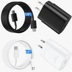USB C Android Charger Fast Charging Cord, Super Fast Phone Chargers 6.6FT C to C Type Cable with 25W USBC Wall Block for Samsung Galaxy S26 S25 S24 Ultra Plus/S23/S22/S21/S20/Note 20/10, White+Black