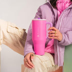HydroJug Traveler - 32 oz Water Bottle with Handle & Flip Straw - Fits in Cup Holder, Leak Resistant Tumbler-Reusable Insulated Stainless Steel & Rubber Base - Gifts for Women & Men, Camo