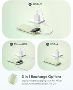 charmast 10000mAh Portable Charger with Built-in Cables, 6 Outputs & 3 Inputs Power Bank, Compact Travel Essential Battery Pack for iPhone 16/15, Samsung S25/S24, Google Pixel, iPad, AirPods & More