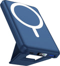 AOGUERBE for Magsafe Power Bank, 10000mAh Foldable Magnetic Battery Pack with LED Display, 3 in 1 Wireless Portable Charger with 22.5W Fast Charging for iPhone 17/16/15/14/13/12 Series-Dark Blue