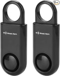2 Pack Personal Safety Alarm 130db User-Replaceable Battery SOS Emergency Loud Sound Siren Keychain Alert for Women, College Students, Children, Night Runner, Hiking, Camp, Bear Alarm. Black