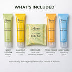 Hotel Amenities Kit – 150 Piece Set (30 Each) – Travel Size Toiletries Bulk for Airbnb, Vacation Rentals & Guest Bathrooms