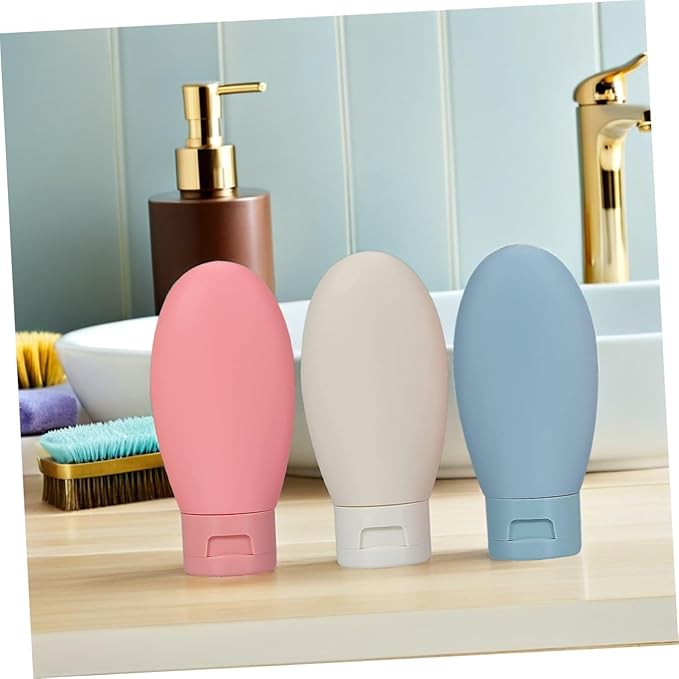 SEWACC 6pcs 60ml Travel Squeeze Bottles for Shampoo and Lotion Refillable Leak-proof Plastic Containers with Flip Caps for Bathroom and Travel Use
