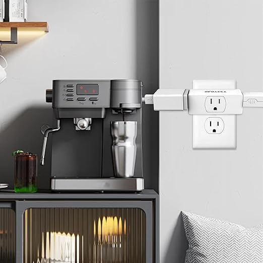 3 Way Plug, Multi Plug Outlet, 3 Outlet Adapter, 3 Outlet Extender, Outlet Splitter, Multi Plug Wall Outlet, Wall Outlets Extender, for Ship Home Office White (1 Pack)
