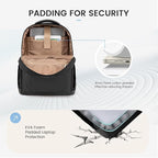 LOVEVOOK Laptop Backpack for Women with Giant Tumbler Holder Pocket,17 Inch Puffer Travel College Work Backpack Purse for Teacher Nurse,Waterproof Laptop Bag Computer Back Pack Casual Daypack,Black