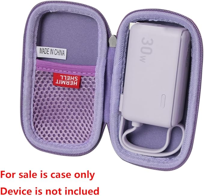 Hermitshell Hard Travel Case for Anker Power Bank USB C Charger Block, 3-in-1 5,000mAh Portable Charger (Purple)