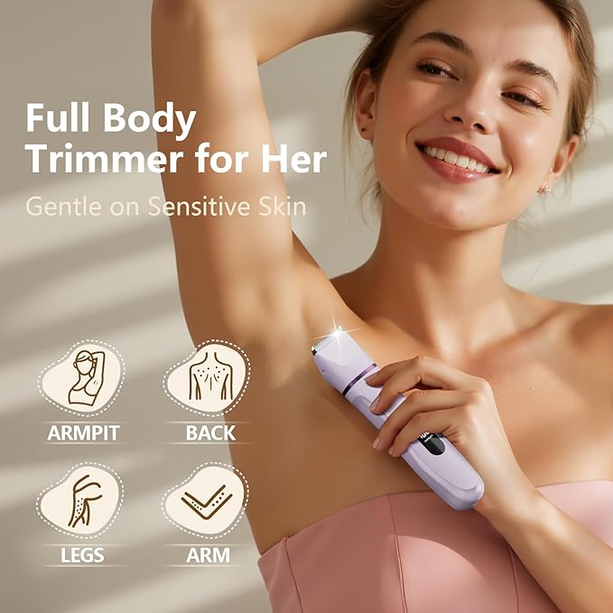 Hair Removal Epilators Bikini Trimmer for Women, Painless Waterproof Electric Foil Shaver Razors for Facial Leg Body Armpit, Ceramic Blade with USB Charging Dock, Travel Grooming Gift for Her, Purple