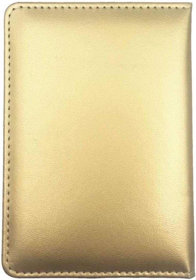 Missmore PU Leather Passport Cover with Gold USA Logo Printed for Travel (Champagne)