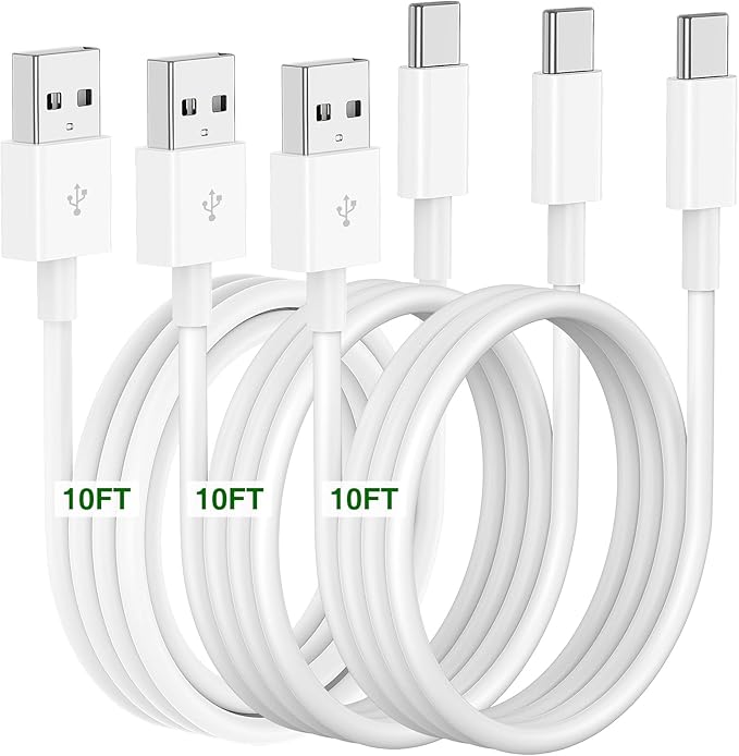 Car Carplay Cable for iPhone 17 16 15 Charger Cord,3 Pack 10FT Long USB A to USB C Cable for iPhone 17 Pro Max/16 Pro/15 Plus Charger,USB C Car Charger for Apple 17 Air/16 Pro Max/16e/15/iPad Pro