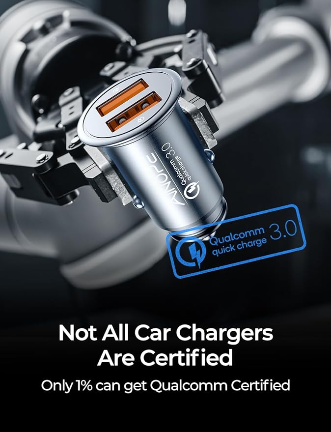 AINOPE USB Car Charger Adapter 45W, Cigarette Lighter USB Charger, Fast Car Charger for Android,[All Metal&Mini] QC 3.0 USB Adapter for iPhone 17 Pro Max 16e 16 15 14 Pro Samsung S26 S25 Mother‘s Day