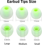 Silicone Earbud Tips - S M L, Fit Most In-Ear Earbuds (Inner Hole 3.8mm - 5.1mm), 9 Pairs