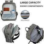 KROSER Laptop Backpack Large Computer Backpack Fits up to 17.3 Inch Laptop with USB Charging Port Water-Repellent Casual Daypack for Travel/Business/College/Women/Men-Grey