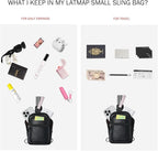 LATMAP Sling Bag For Women Faux Leather Small Casual Daypack Backpack Fanny Pack Crossbody Chest Bags Purse