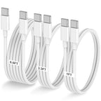 3-Pack [1FT+3.3FT+6.6FT] 60W USB C to USB C Cable, Type C Fast Charging Cable for iPhone Air 17 16e 16 15 Pro Plus Pro Max，for Galaxy S25/S24, for iPad Pro/Air/mini, for MacBook Pro/Air and More