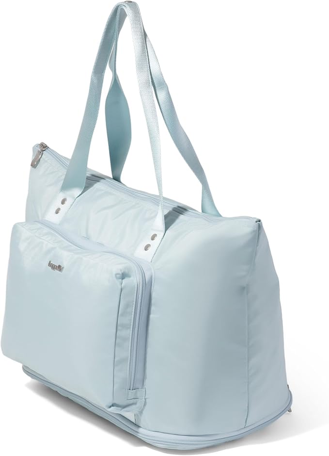 Baggallini Carryall Expandable Lightweight Travel Tote 22" Packable Folding Compact Nylon Washable Weekender w/Luggage Sleeve