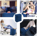 Travel Foot Rest Pillow, Portable Inflatable with Double Hand Pump Adjustable Three Layers Height Pillow for Foot Rest on Airplanes,Cars,Buses,Trains,Office to Sleep on Long Trip