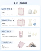 Narwey 6 Set/5 Set Compression Packing Cubes for Travel Kids Women Carry on, Packing Organizers Bag for Backpack Luggage Suitcase Duffle Bags