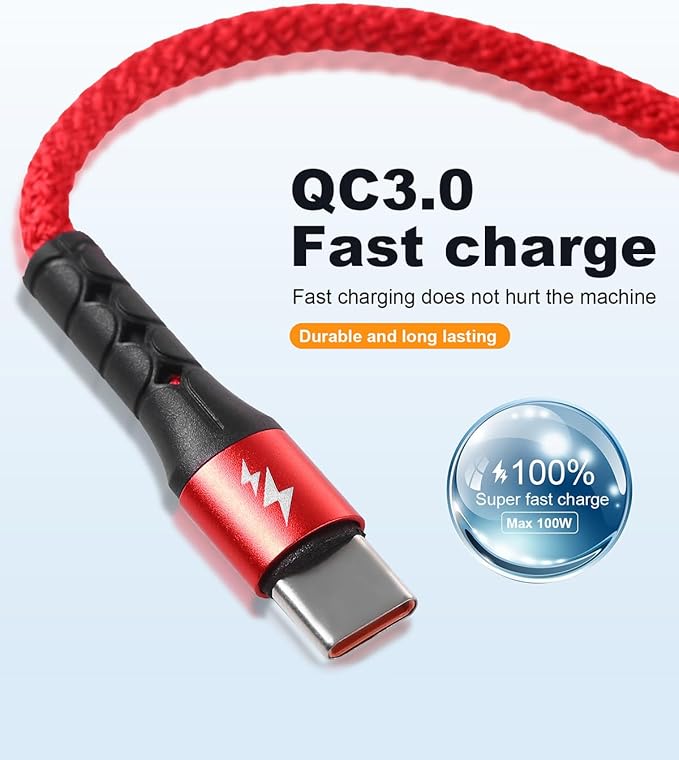 SIQIWO Multi USB C Cable Fast Charging, [4FT/2 Pack] QC 3.0(3A) USB C Splitter Cable, 4 in 1 Charger Cord with 4 Type C Ports, for iPhone 17/16/15 Series, iPad Air/Pro, Samsung Galaxy S26, Pixel, PS5