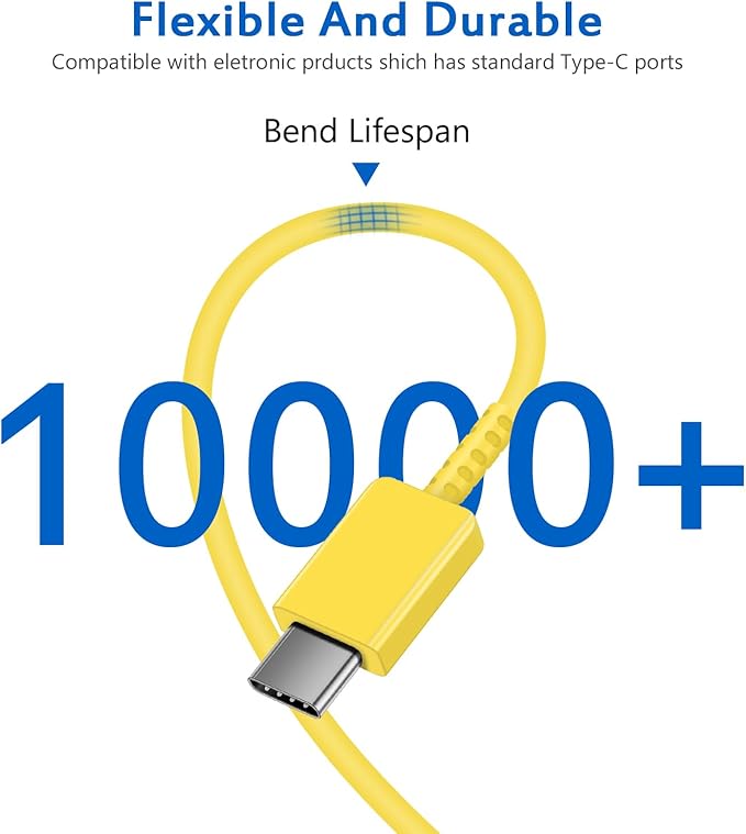 Type C Charger Fast Charging USBC Charger Block 25W Super Fast Wall Chargers for Galaxy S25 S24 S23 S22 S21/S21 Ultra/S20/S20 Ultra/Note 20 Ultra,Android Chargers(Yellow)