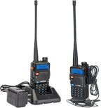 BAOFENG UV-5R Ham Radio Long Range UV5R Dual Band VHF UHF Rechargeable Walkie Talkies for Adults Handheld Two Way Radio with Earpiece AR-771 Full Kit for Camping Hunting Survival Gear,2Pack