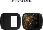 Abstract Black Music Note 2 Pack Luggage Handle Wrap Set of Neoprene Luggage Tags for Suitcases Bag Strap Wrap Cover Travel Airplane Accessories Covers Markers Sleeve Grips Identifiers Cruise