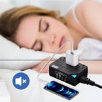 250W Conversion Plug, International Travel Converter with 2 USB and 2 USB-C Ports, lowering 220V to 110V for 100V-240V Areas and Different Countries Plugs Using US Electrical Devices
