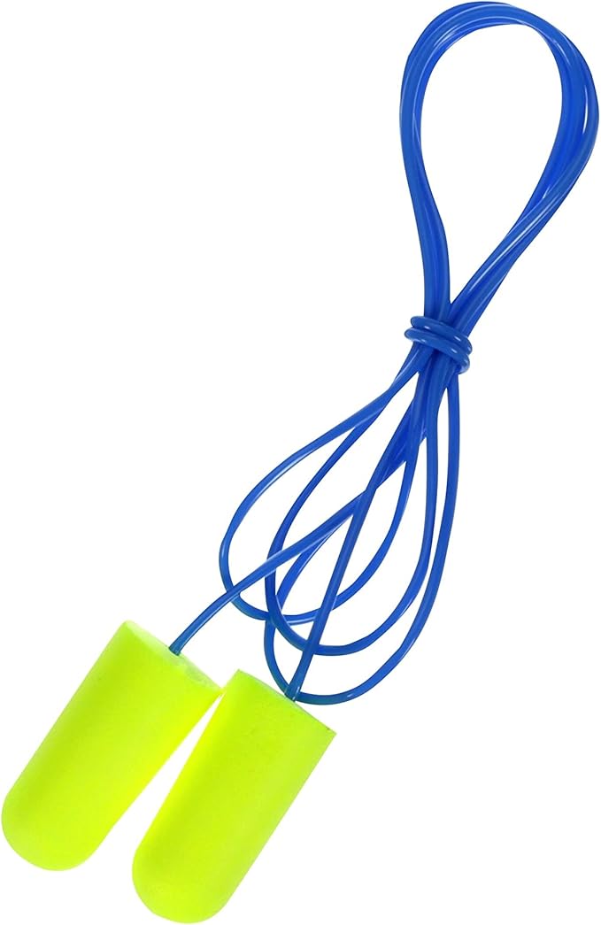 Peltor Sport Blasts Corded Disposable Earplugs 97081-10C, 2 Pair Pack, Neon Yellow