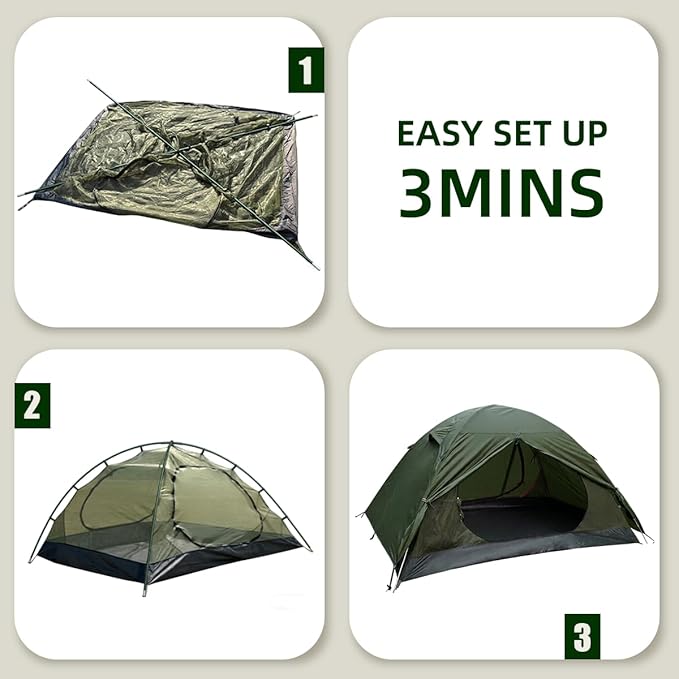 Backpacking Tent for Camping 2/3/4 Person Hiking Ultralight Tent for Waterproof Windproof Outdoor Tents Easy Setup Two Doors Double Layer Lightweight Instant Tents