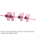 uxcell Travel Clothesline, Portable Clothesline with 12 Clothespins, 1.85M/6.07ft Windproof Stretchy Elastic Laundry Clothes Line for Backyard Hotel Camping Indoor Outdoor, Fuchsia
