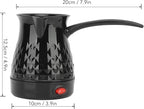 Portable Turkish Coffee Pot - 600ml Electric Coffee Pot ABS and Stainless Steel Americano Kettle/Maker with Removable Anti Scald Handle for Heating Coffee Tea Milk,5-6 Cups