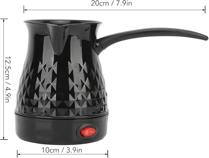 Portable Turkish Coffee Pot - 600ml Electric Coffee Pot ABS and Stainless Steel Americano Kettle/Maker with Removable Anti Scald Handle for Heating Coffee Tea Milk,5-6 Cups