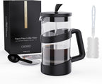 RAINBEAN Large French Press Glass Travel Camping Coffee Makers Pot, 34 oz Portable Cold Heat Press Coffee Tea Brewer