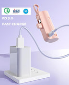 Mini power bank 5500mAh Portable Power Bank,Dual USB-C ports Cell Phone Power Charger, LCD LED Display Battery Compatible with iPhone17/16/15 plus/15 pro/15 pro Max/Android phone/Samsung/Moto/LG etc