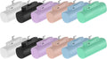 Miady 12-Pack 5000mAh Mini Portable Charger with Built-in Type C Connector, 5V 2.4A USB-C Output Fast Charging Small Power Bank (Black+White+Lake Green+Clove Purple+Cream Blue+Champagne Pink)