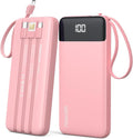 Portable Charger Built-in Cables,10000mAh Power Bank for iPhone,Fast Charge USB C Battery Pack Travel Essentials Slim Lightweight Powerbank Compatible with iPhone 17/16/15/14, Samsung, Android, etc