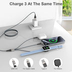 2FT Nylon Braided for Apple Watch Charger 3 in 2 - USB C/Lightning/Micro Fast Charging Cable, Compatible with iWatch Ultra/SE/9-1 & iPhone 15/14/13, Galaxy S23 (Durable Tangle-Free)