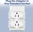 3 Outlet Wall Adapter T-Shaped, UL Listed 3 Prong Grounded Plug Extender,125V 1875W - Heavy Duty Multi Outlet Wall Plug,Power Outlet Splitter (1 Pack)