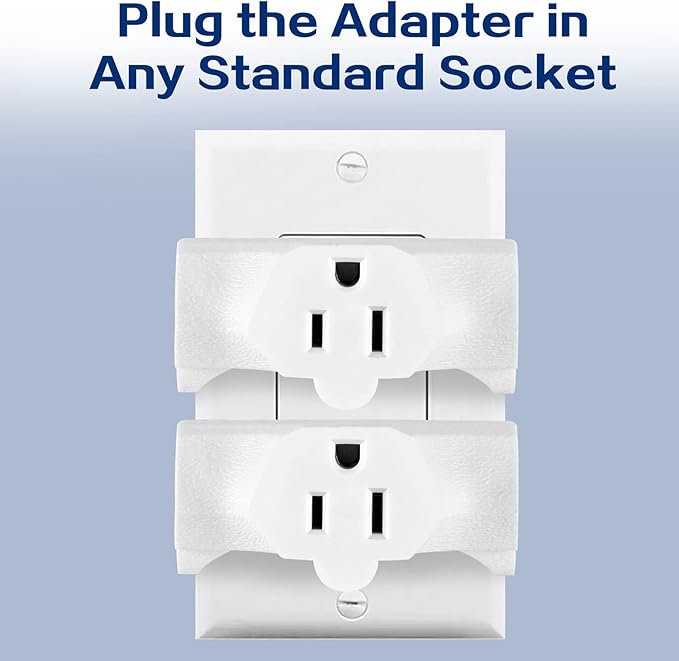 3 Outlet Wall Adapter T-Shaped, UL Listed 3 Prong Grounded Plug Extender,125V 1875W - Heavy Duty Multi Outlet Wall Plug,Power Outlet Splitter (1 Pack)