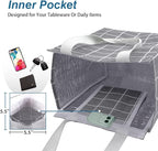 iknoe Insulated Lunch Bag for Women & Adults, 9L Foldable Wide-Open Cooler Bag with Pockets, Leakproof & Portable, for Picnic, Office, Beach(Gray grid)
