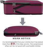 BAGAIL 4 Set/6 Set/8 Set Compression Packing Cubes Travel Accessories Expandable Packing Organizers (Cloth Pattern, 4-Burgundy)