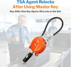 Forge TSA Approved Luggage Locks Ultra-Secure Dimple Key Cable Locks for Travel with Zinc Alloy Body- 2 Orange Locks