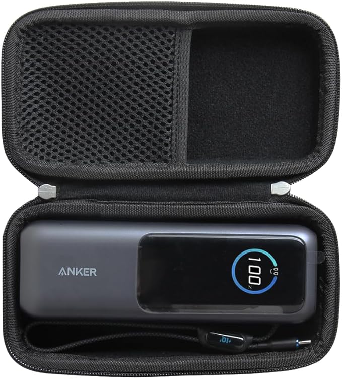 Anleo Hard Travel Case for Anker 25,000mAh Laptop Power Bank (Black) - Protective Storage Box Compatible with Anker 25K, Durable EVA Shell