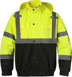 SKSAFETY Hi Vis Safety Rain Jacket for Men, Construction Work Rain Gear Heavy Duty Class 3 Rain Coat Waterproof Lightweight