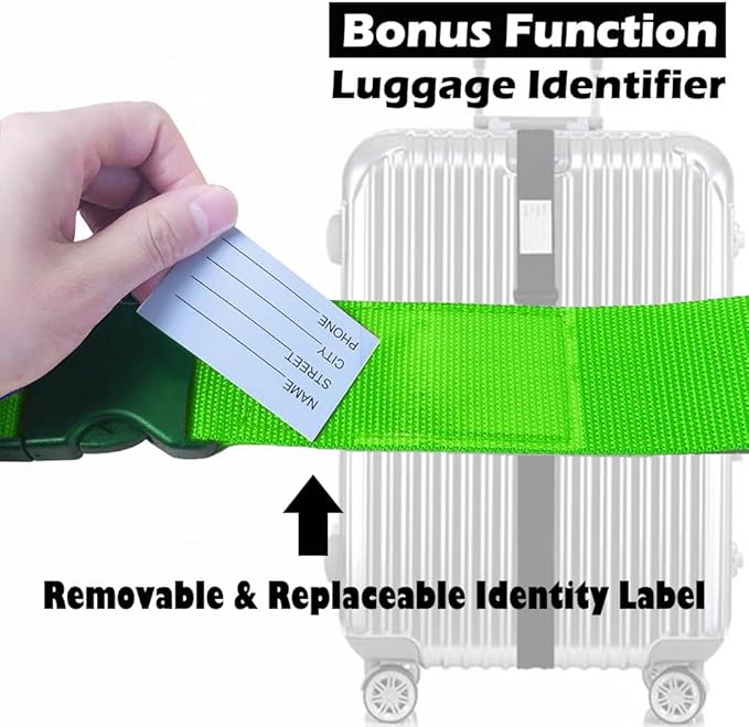 Ultra Long Heavy Duty Luggage Straps for Suitcases/Uprights/Duffels/Bags, 79" Adjustable Travel Packing Belts for Cargo Safety, Sturdy Baggage Strap Belts Multi-Pack
