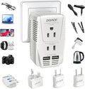 Upgraded 2000W 220V to 110V Converter for European Travel, Voltage Converter US to Europe for Hair Dryer Straightener Curling Iron, 2300W Adapter with EU/UK/AU/US Plugs for Laptop Camera Cell Phone