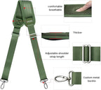 59 Inch Shoulder Straps, Soft with Ultra-Thick Fixed Shoulder Pad, Two Way Independently Adjustable Buckle Replacement Straps for Laptop Bag Messenger Bag Tool Bag Luggage,Green