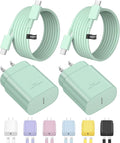 Type C Charger Fast Charging for iPhone 17 16 15,10FT USB C Samsung Chargers Block 25W Super Fast Chargers for Samsung Galaxy S25/S24 S23/iPhone Air/17/17 Pro Max/iPhone 16/16 Pro Max/15 Pro(Green)